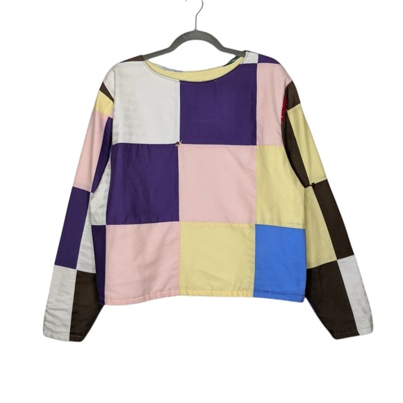 Custom Quilt Quilted Crewneck Sweatshirt One of One Upcycle Blocks Vintage VTG